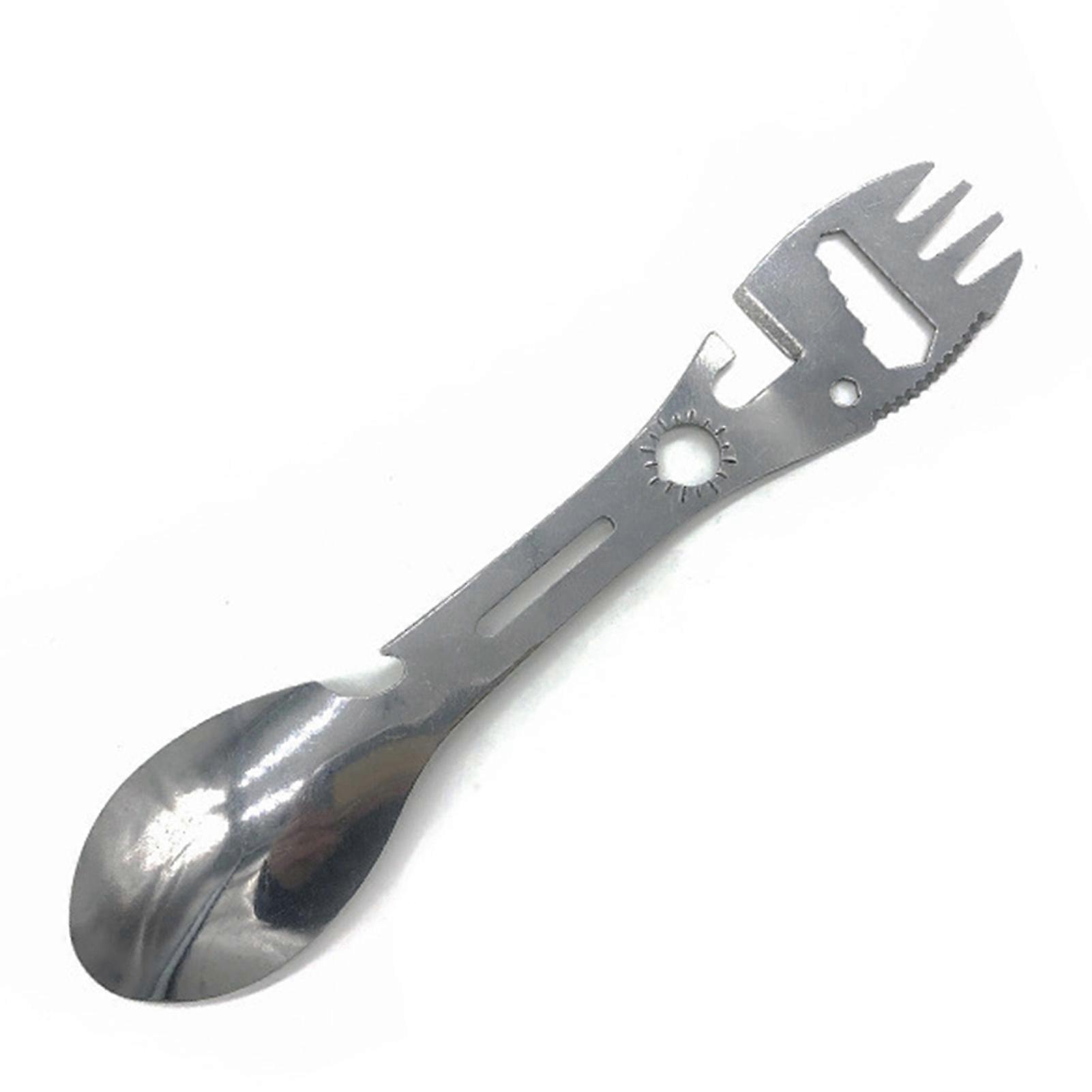 Camping Utensils Spork Tool Stainless Steel Material Multi-function Survival Tool Suitable for Travel Hiking