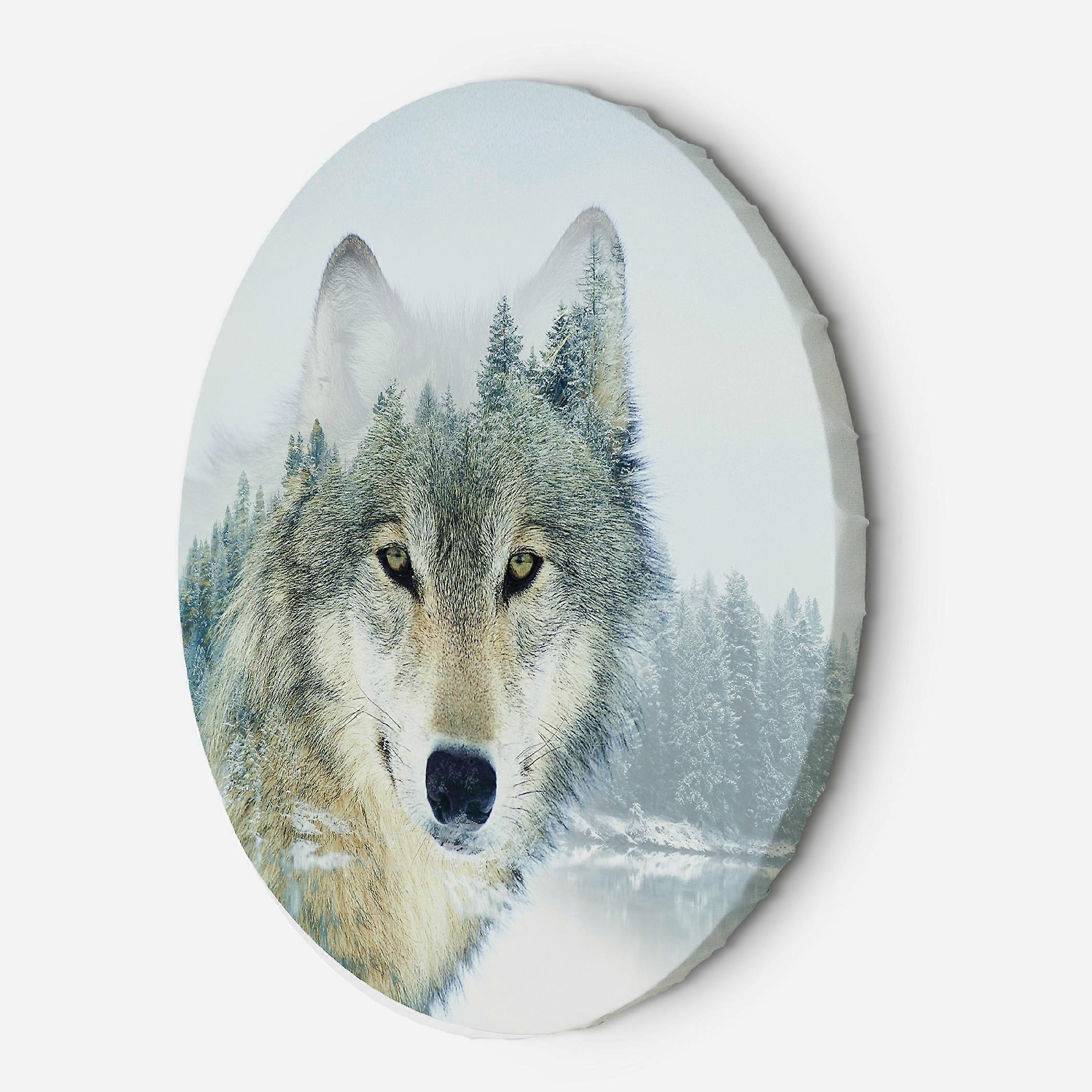 Fotobehang, Wolf bos in wintermist - 60x60