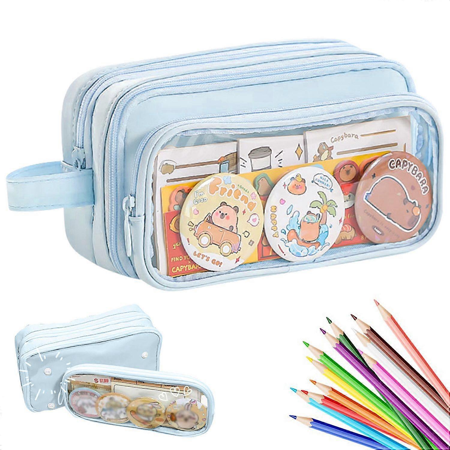 Stationery box with large capacity, zipper closure, and durable design for organization