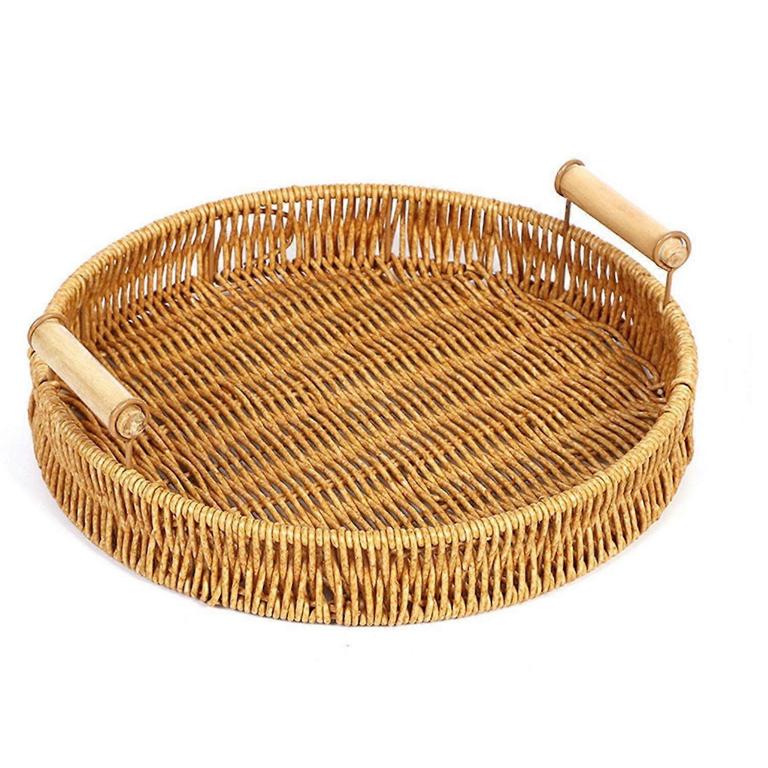 Serving tray with wooden handle Waterproof tray durable elegant kitchen essential