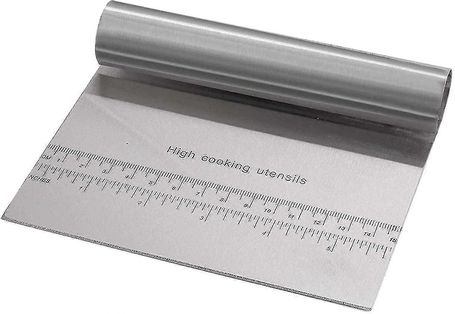 Bench Scraper For Baking Stainless Steel Dough Cake Pastry Cutter Scraper Chopper With Measuring Sca
