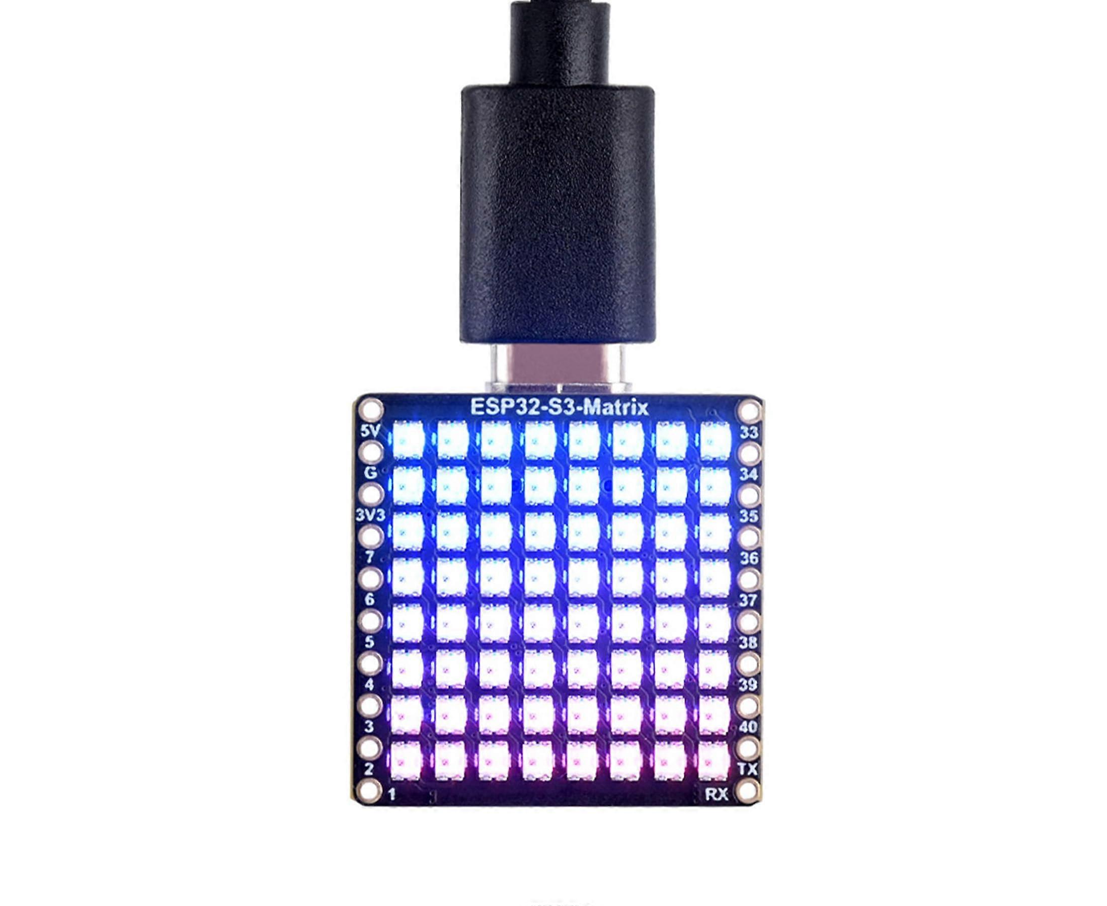 ESP32-S3 Matrix 8x8 RGB LED Matrix, QMI8658C Attitude Sensor, 17x Multi-Function GPIO Pins, Wi-Fi LE, LX7 Dual-Core