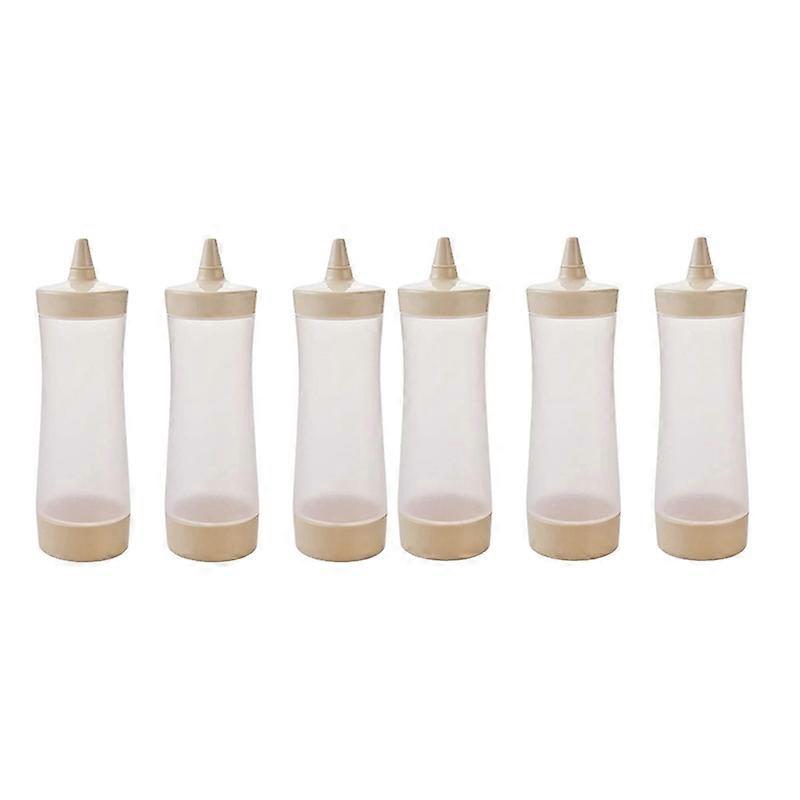6Pcs Squeeze Squirt Condiment Bottles,Beige