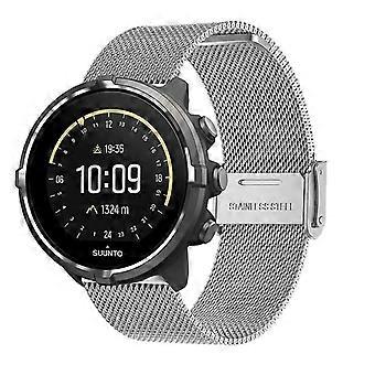 Do Suunto 9 22mm Pasek z siatki mediolańskiej ze stali nierdzewnej Wymienna opaska na nadgarstek z klamrą