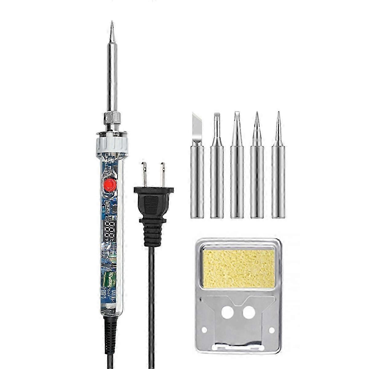 90W Electric Soldering Iron P907 Adjustable Temperature LCD Digital Display with Switch Welding Repair Tools US Plug