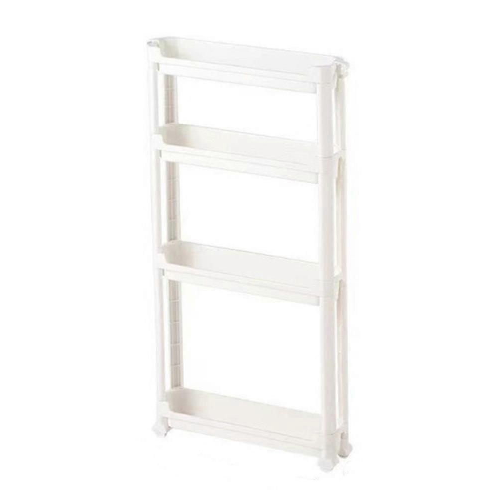 4-Tier Bathroom Door Gap Narrow Space Storage Rack 9.5cm Ultra Slim Space Saving Organizer Shelf
