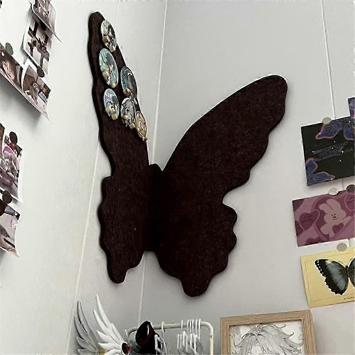 Butterflies Shaped Felt Photo Wall Set Butterflies Felt Bulletin Board Cork Board,Foldable Photo Board Self-Adhesive