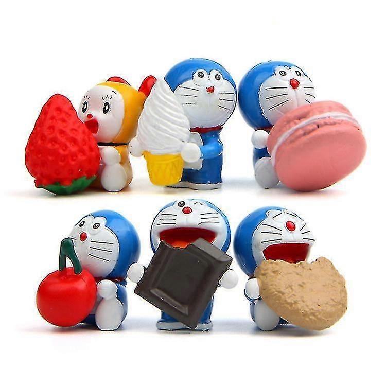 6pcs/set Anime Doraemon Dorami Cartoon Action Toy