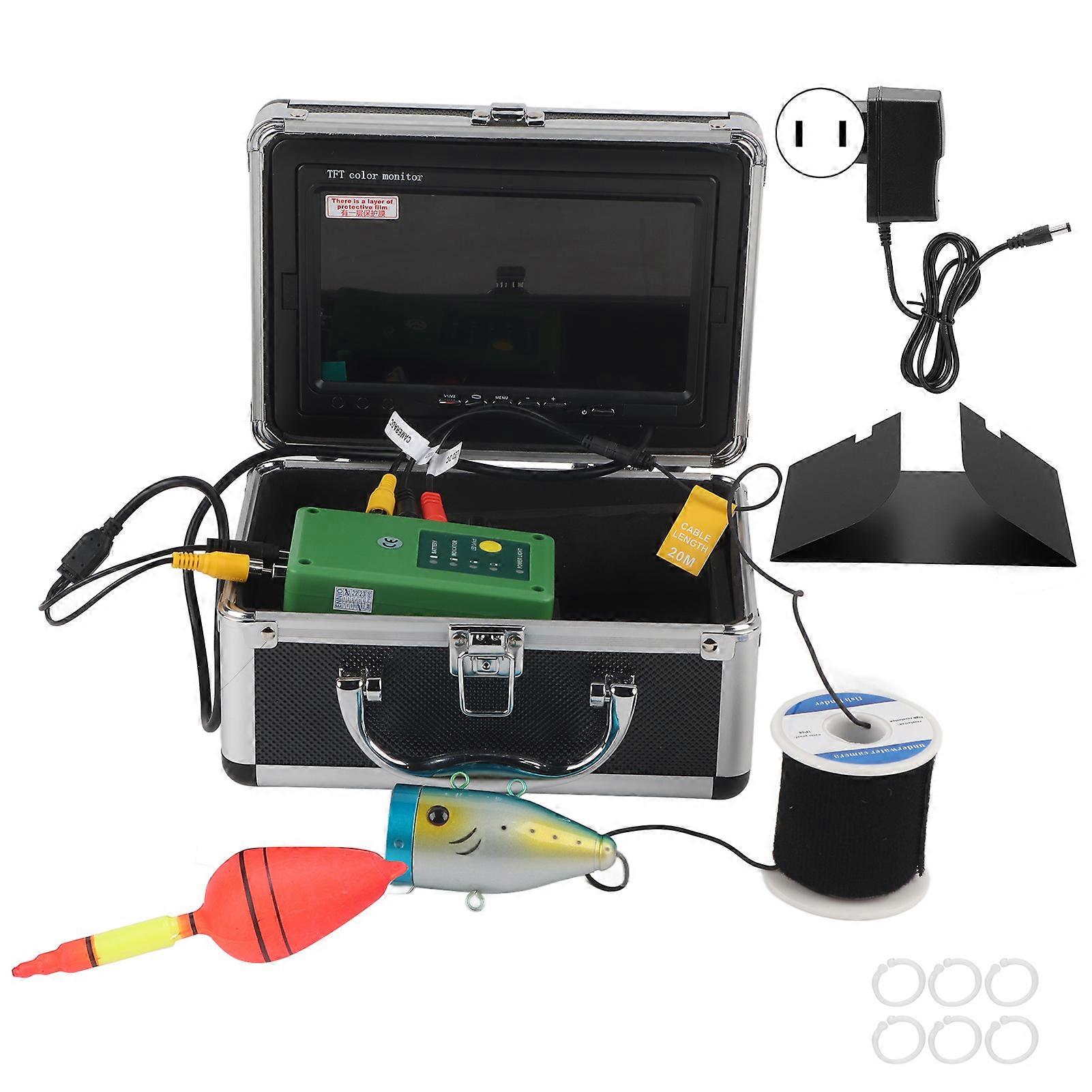 7in Underwater Fishing Camera TFT Color Monitor 12 White LEDs IP68 Waterproof 20 Meters Cable
