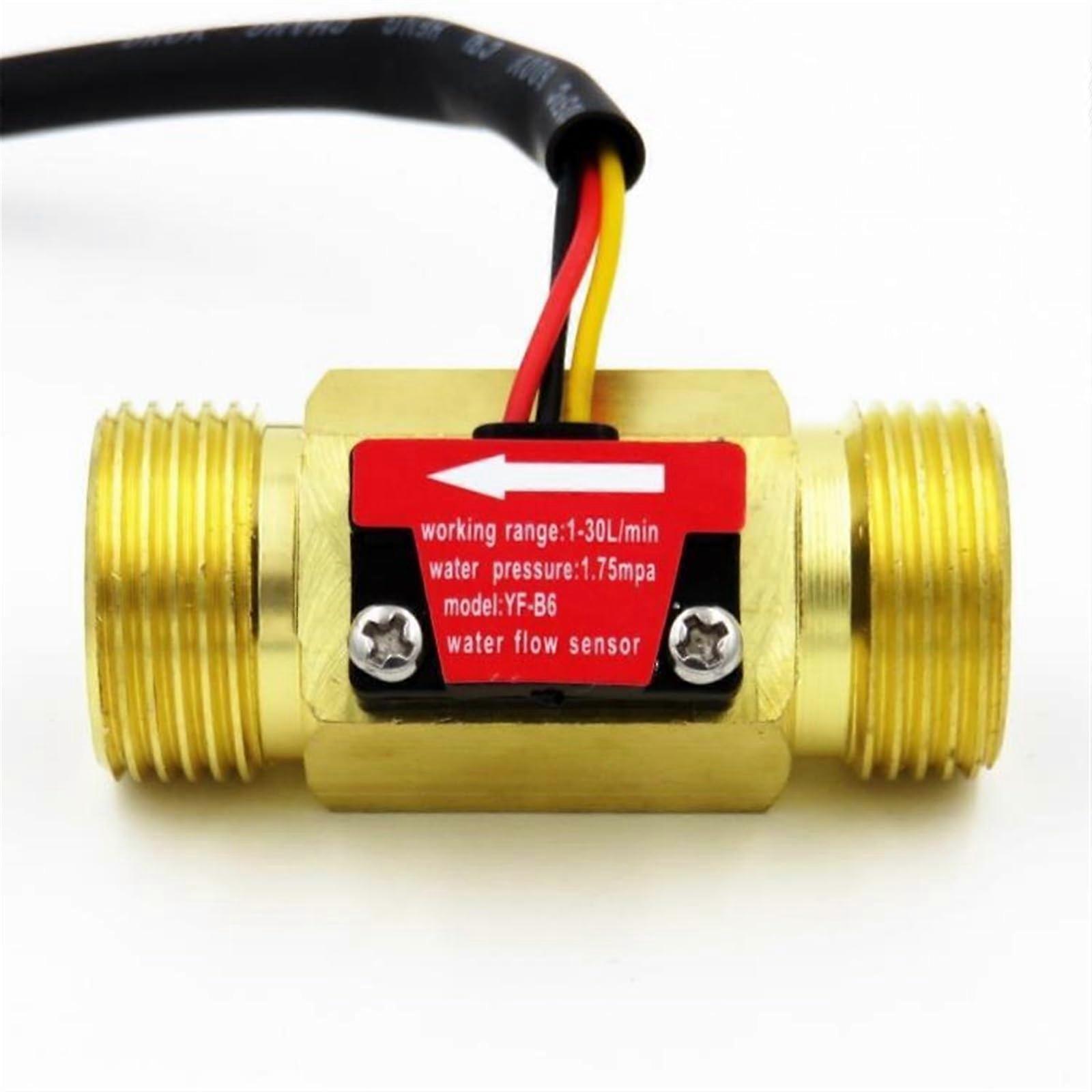 YF-B5/YF-B6 Water Flow Sensor Pulse Flow Meter G3/4 Male Thread 1Pc Size YF-B6 Hall Effect Flow Sensor