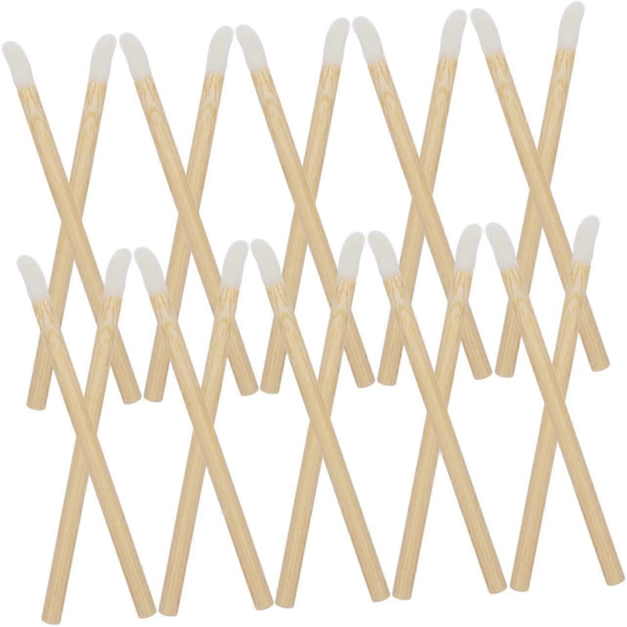 100pcs Disposable Wooden Lip Brush Applicators for Lipstick and Gloss Makeup Tools, Cosmetic Applicator Set