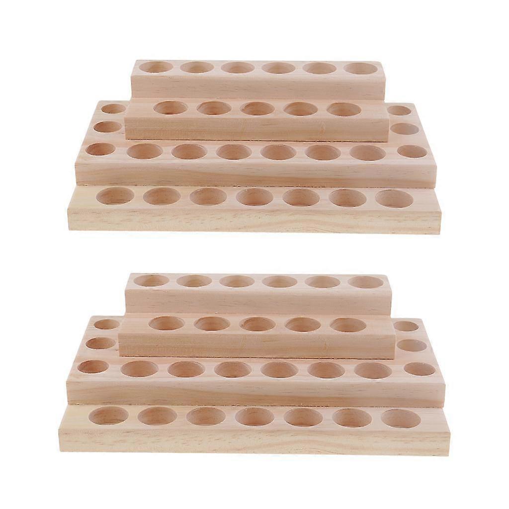 2X Wooden Essential Oil Display Stand Rack Organizer Can Hold 30 Bottle