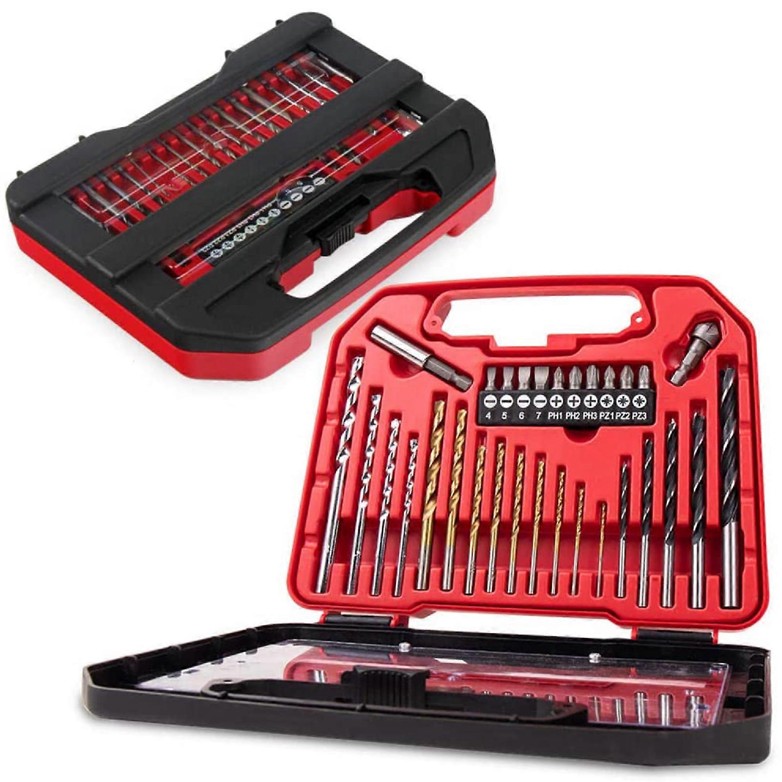 High Speed Steel Twist Drill Bit Set with Box Length Drill Bit Kit for Hard Metal Iron Wood 25mm/0.98inch