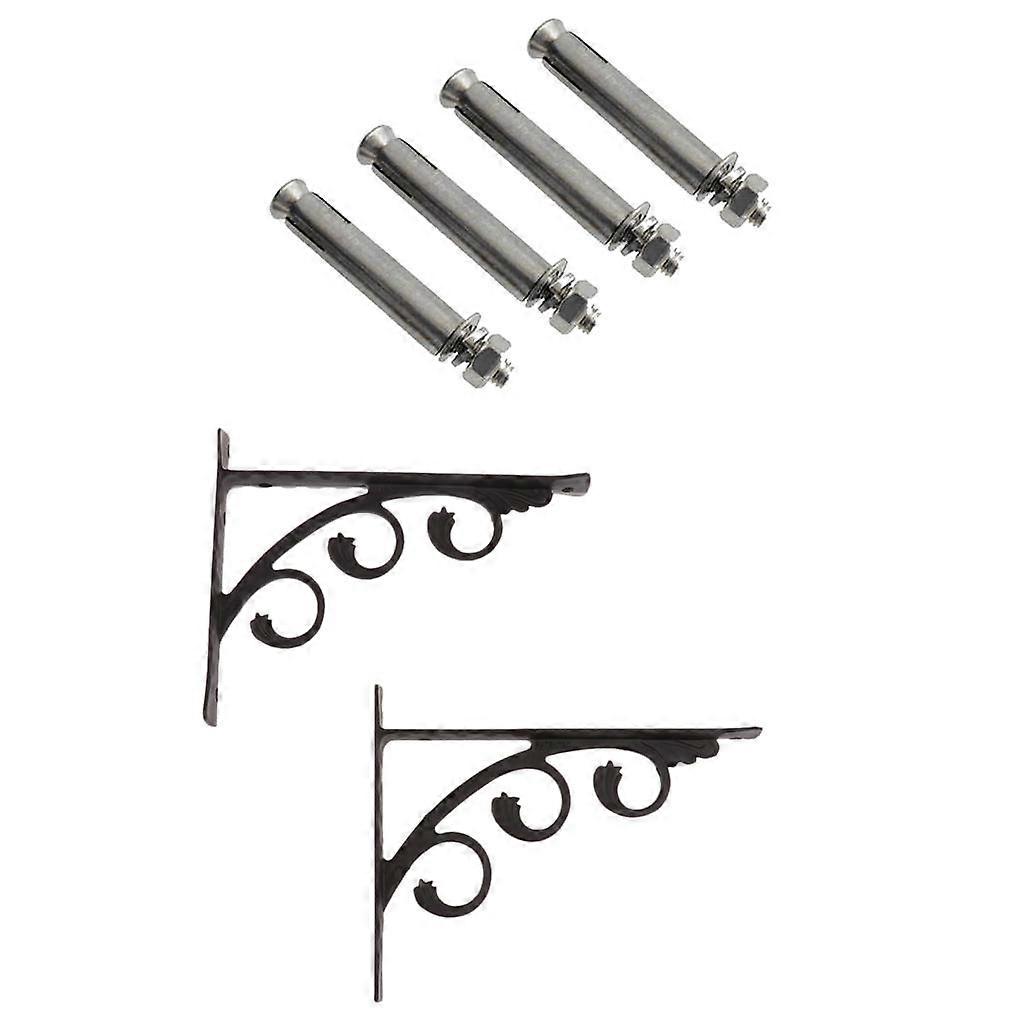 2x Rustproof Metal Wall Mounted Shelf Shelves Bracket Corner