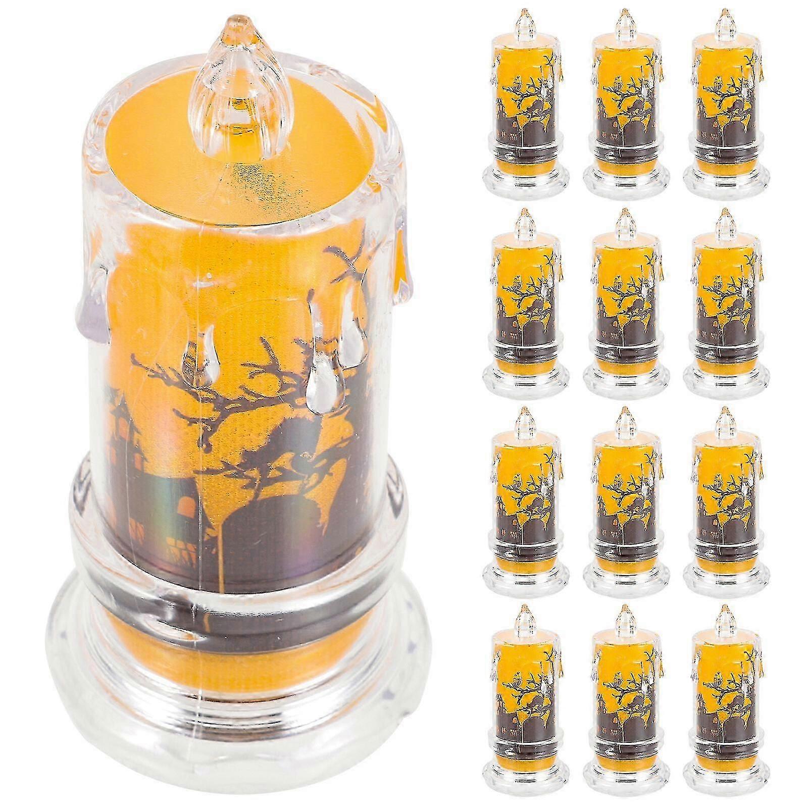 12pcs Halloween Candles Led Flameless Candle Light Halloween Party Ornaments