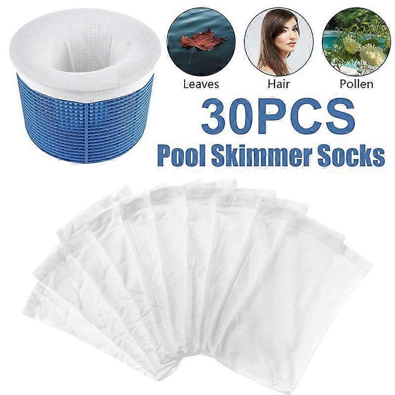 30Pc Pool Skimmer Socks Tubs Reusable Removes Debris Fine Mesh Nylon Pool Filter