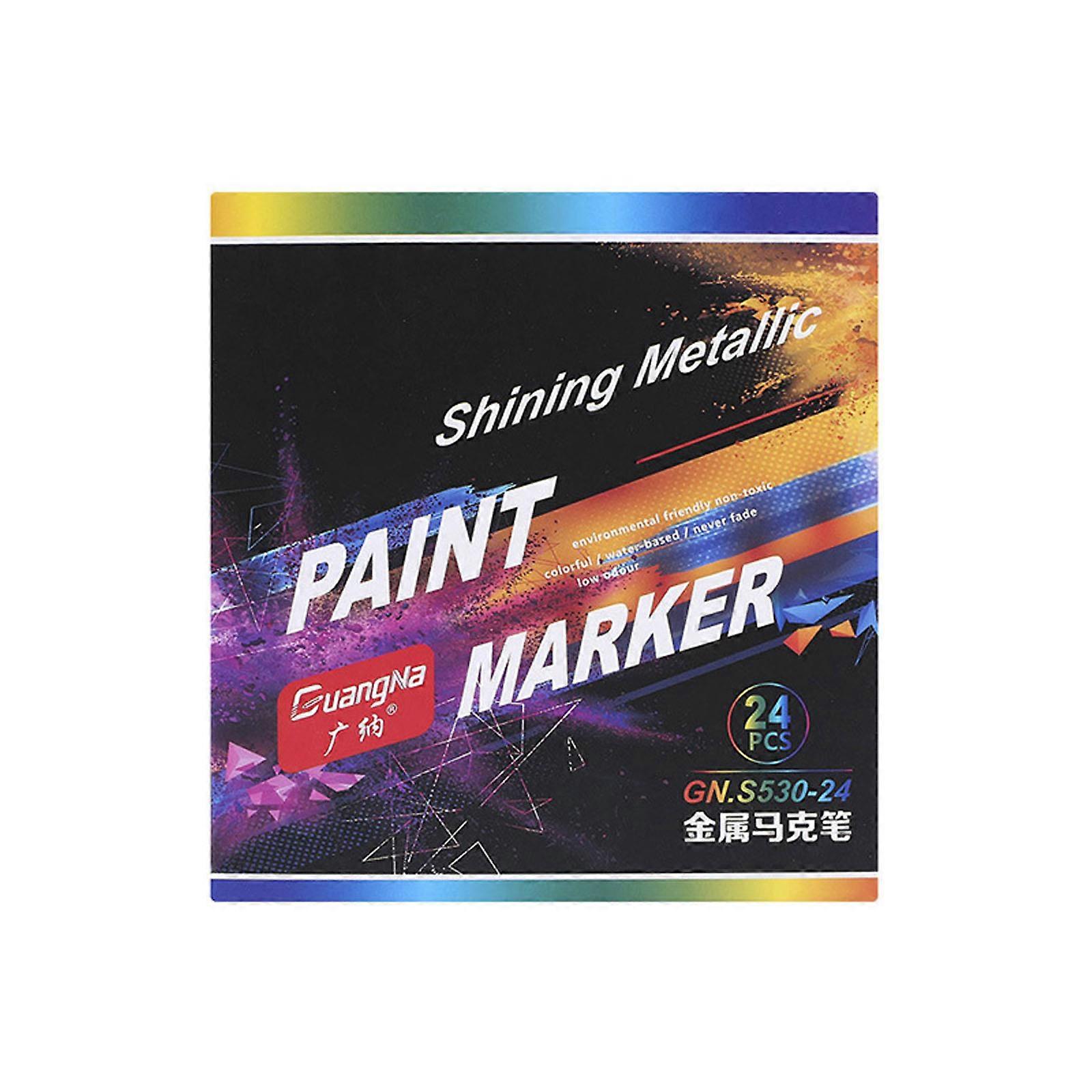 Metallic Color Graffiti Board and for Extra- Fine Tip Marker Pens Paint for DIY Craft Projects- Hand Account  24 colors