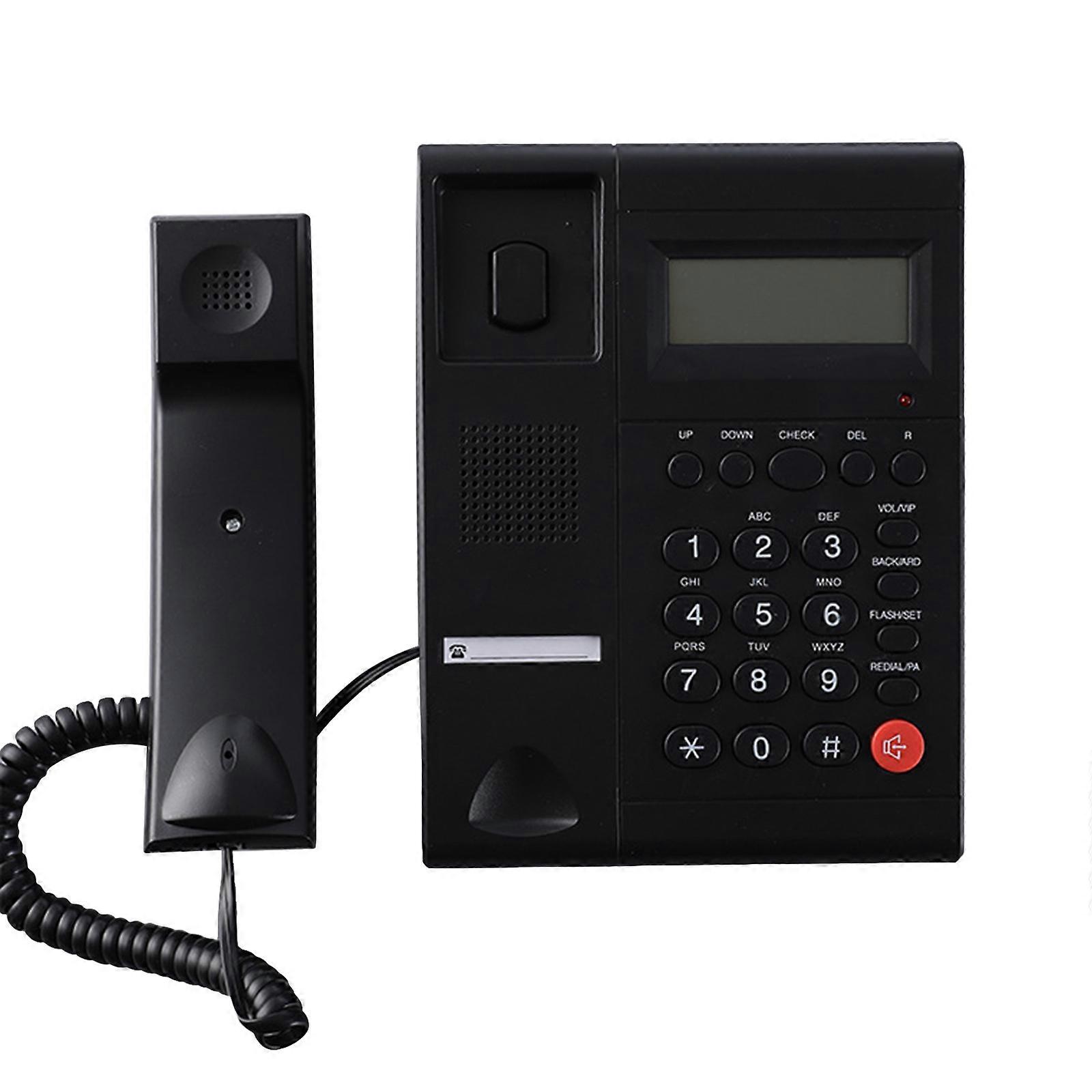 Corded Landline Phone Big Button Household Hotel Business Desktop Landline Telephone with LCD Display KX-T2015 Black