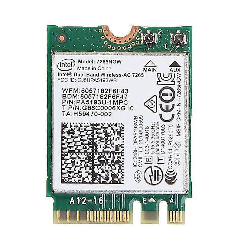 Wifi 5 Adapter 1200Mbps 7265NGW Dual Band 2.4G 5G Schnelle Netzwerkkarte Bluetooth 4.2 M.2 Schnittstelle Computer