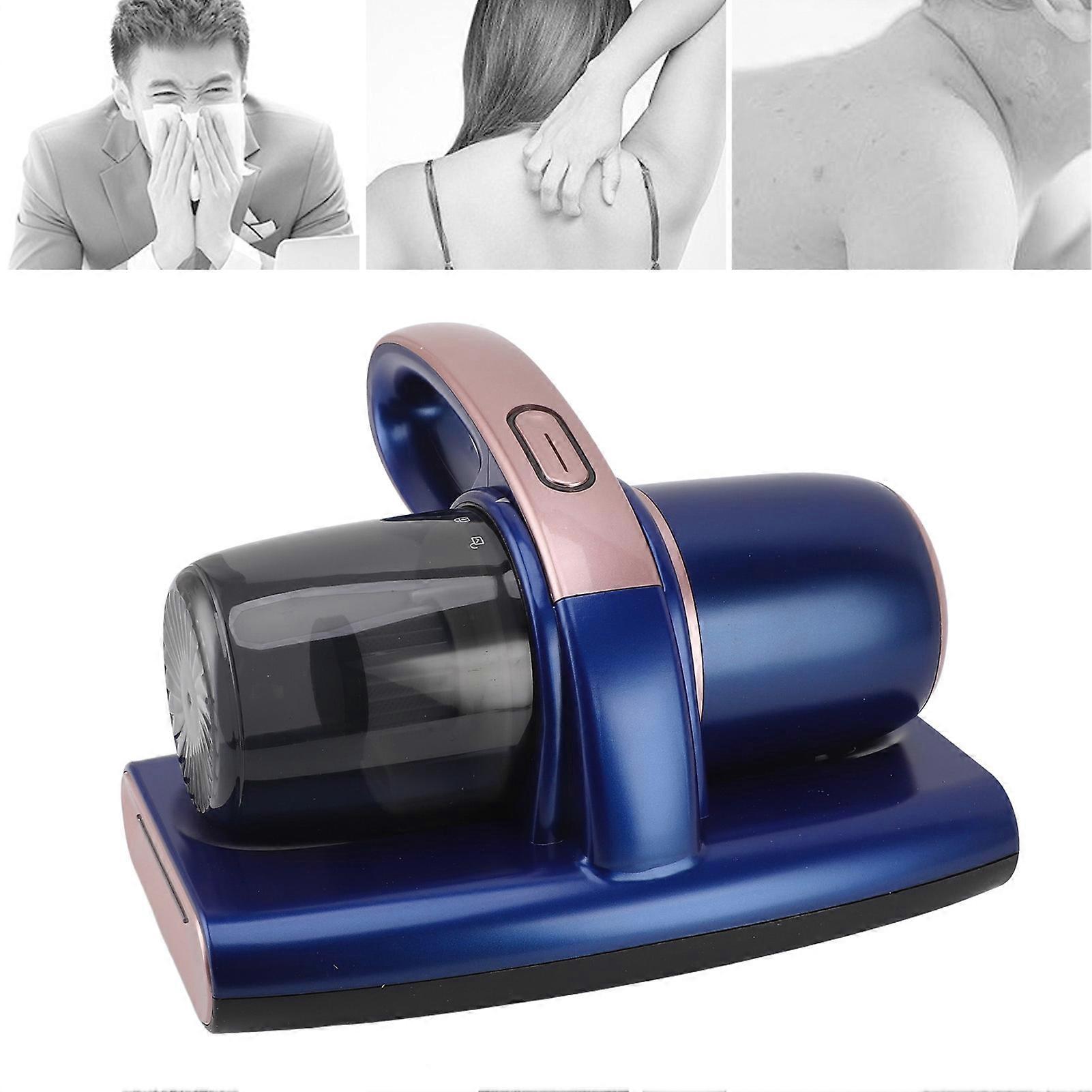 Bed Vacuum Cleaner 8000Pa Strong Suction Cordless 50W 12V UV Mattress Vacuum Cleaner for Pillow Couch Blue 