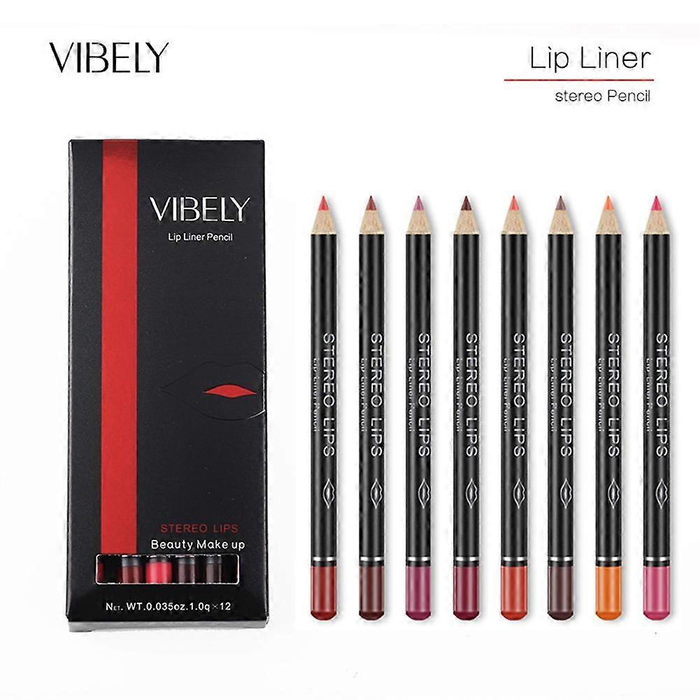 12 Color Waterproof Lip Liner Set Professional Long Lasting Smudge Proof Lip Contour