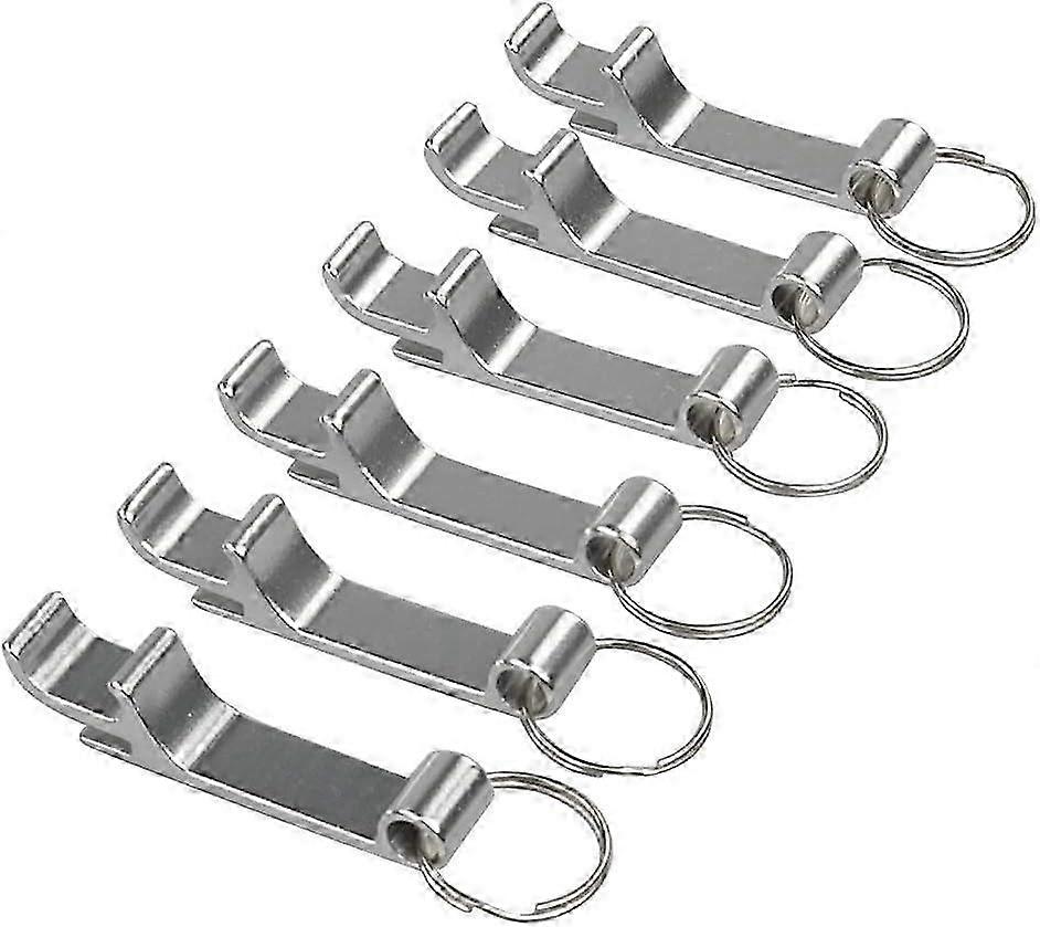 Silver Keychain Key Chain Mini Beer Bottle Openers (6 Pack)