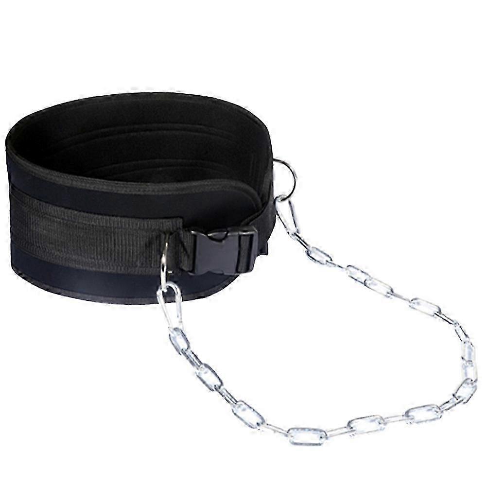 Ceinture de musculation rglable avec chane en fer (noir)
