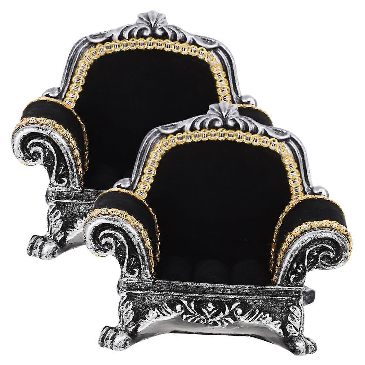 2-Piece Jewelry Box Ring Holder for Earrings - Elegant Resin Ring Display Stand, Compact Storage Solution