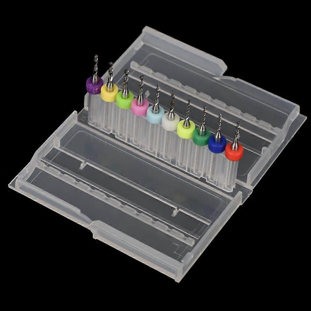 10pcs 1.12.0mm Tungsten Carbide PCB Drill Bit PCB Micro Drill Bit with PCB Storage Box