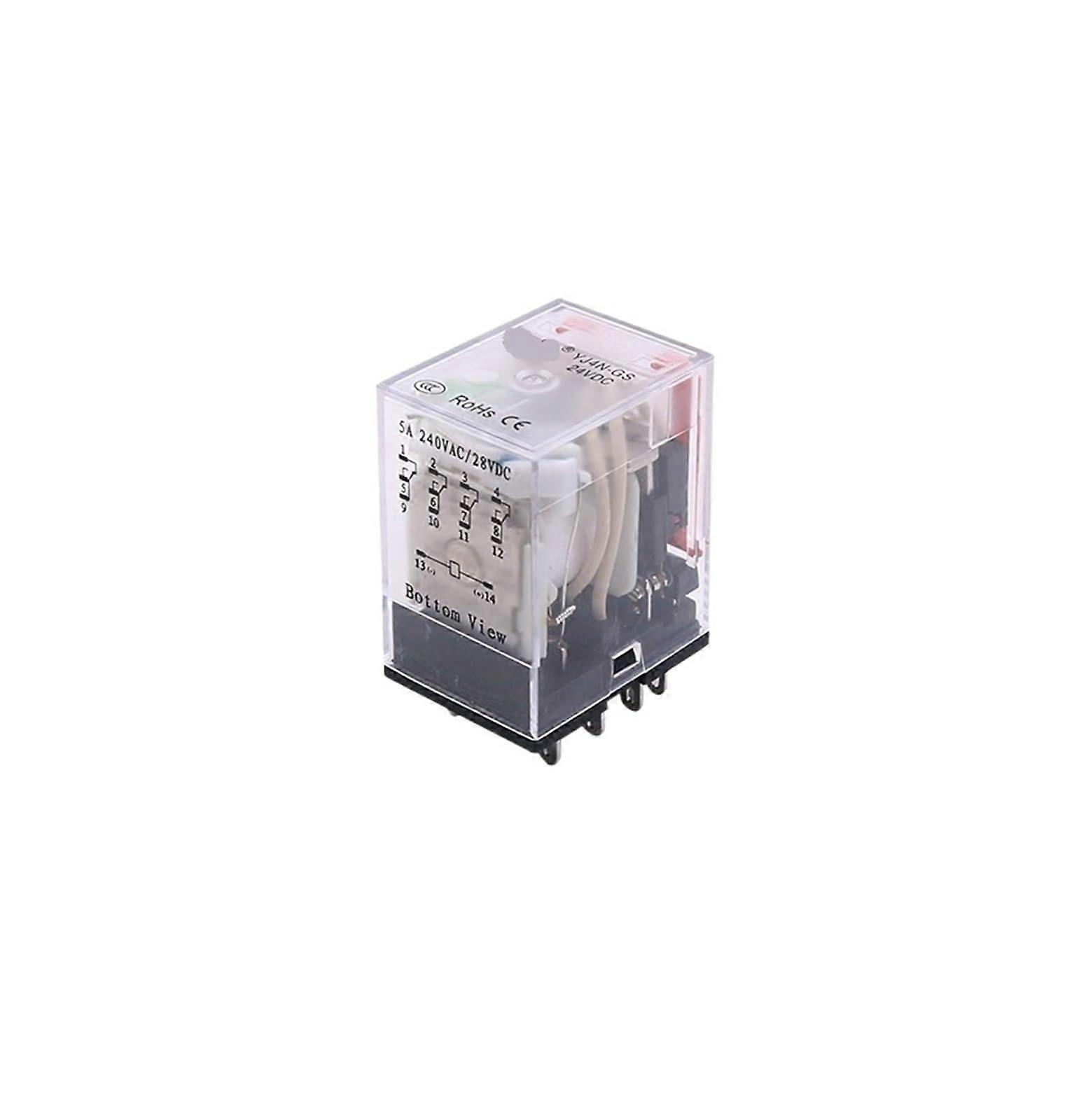 Small Intermediate electromagnetic Relay YJ2N 4NGS DC LY2NJ Large 8/14 feet JQX Base HH62P(14 pin Relay 5A,220V AC)