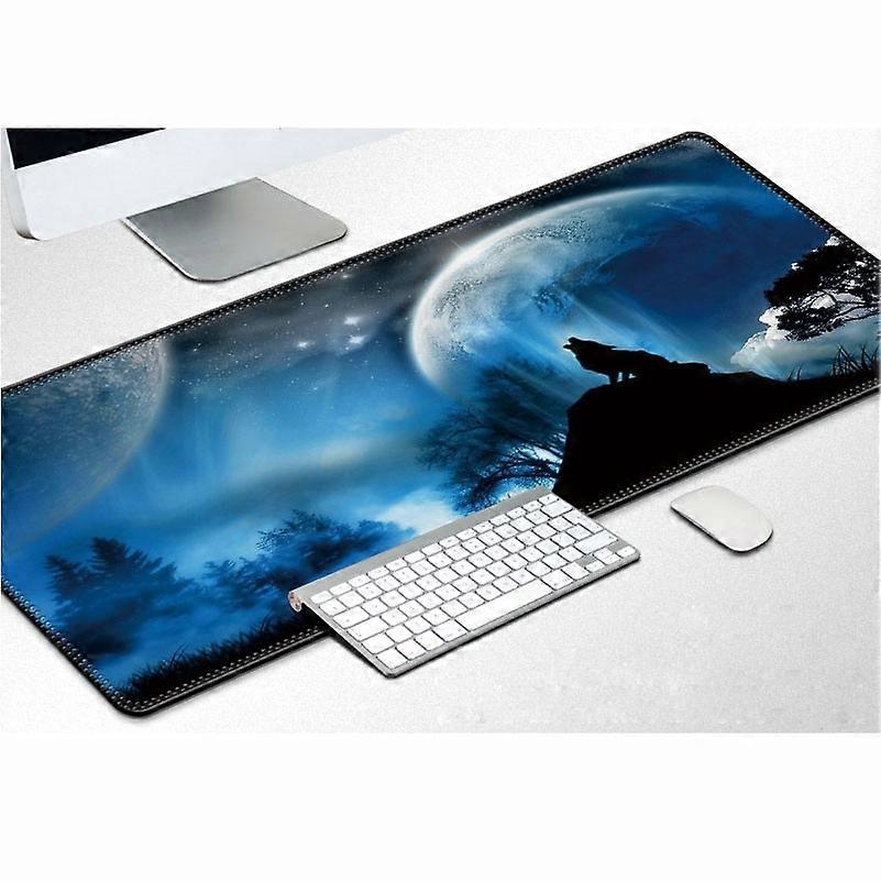 Patterned Super Large Size Soft Rubber Non-slip Gaming Mouse Pad, Size: 400*900*2mm - Wolf Howling a