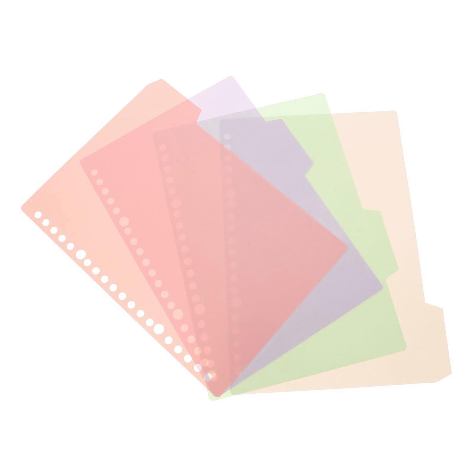 4pcs Pink Binder Dividers With Tabs Multi Subject Folder Poly Pocket Folders Notebook With Folder Pockets Pastel Folders With Pockets Functional Organ