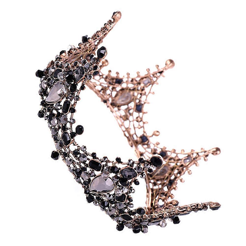 a polished and engaging product description based on your input:
**Classic Rhinestone Crown Headdress – Elegant Sparkling Headwear for Brides,