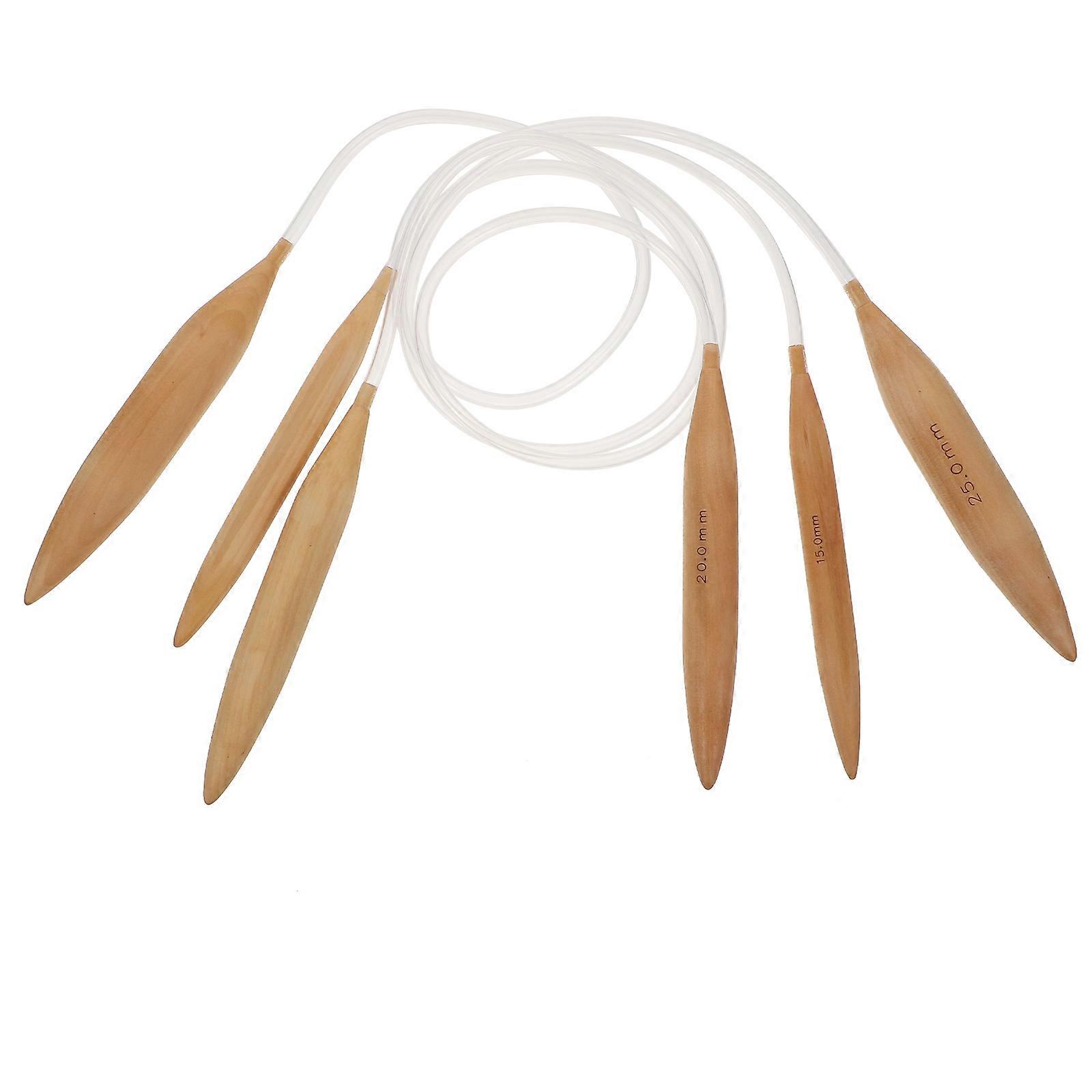 Smooth Surface Knitting Needles for Wool Projects Multi Color Synthetic Material Lightweight Portable 3Pcs