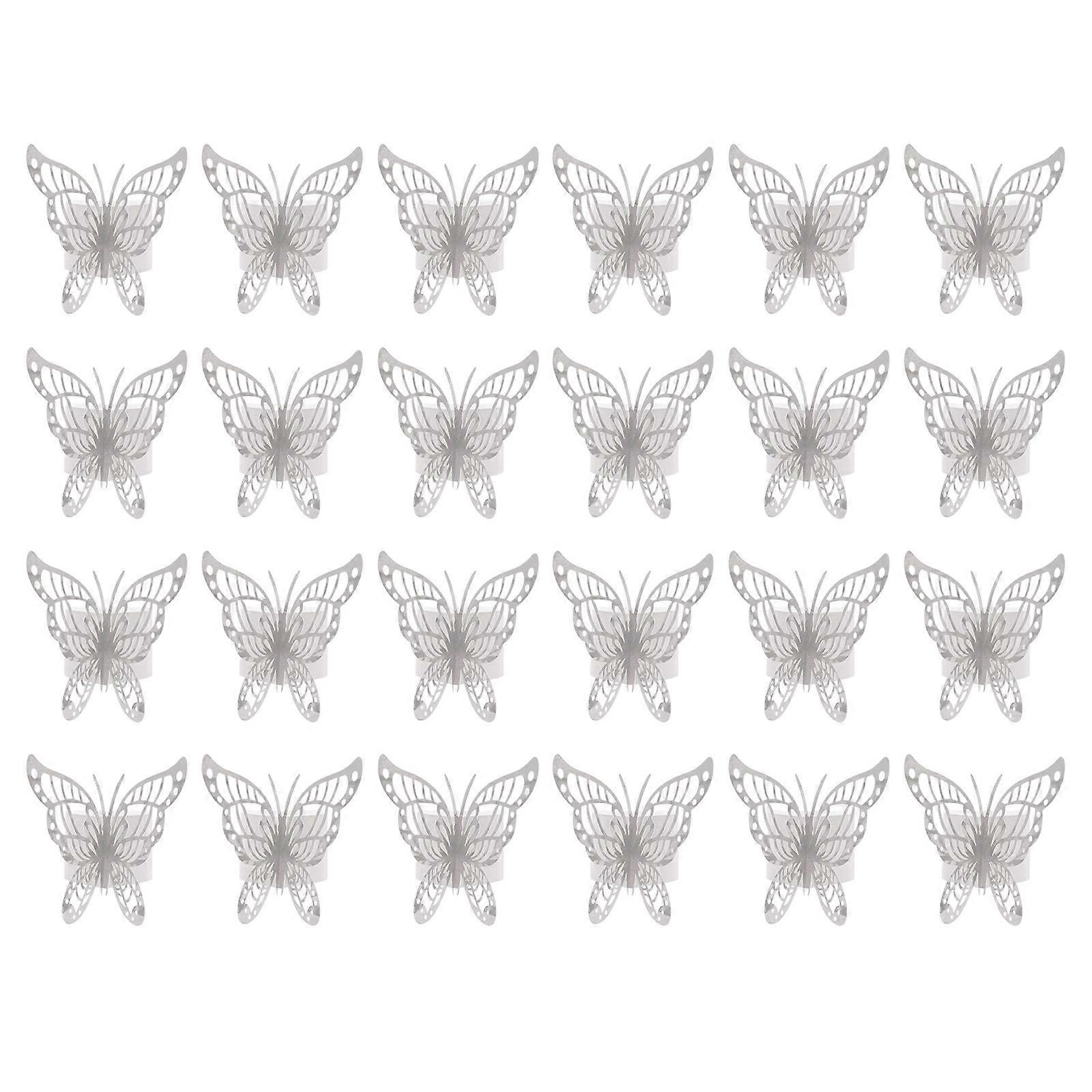 Modern Napkin Rings Paper Butterflies Table Decor For Guests Hosts 21x2.5cm 50Pcs
