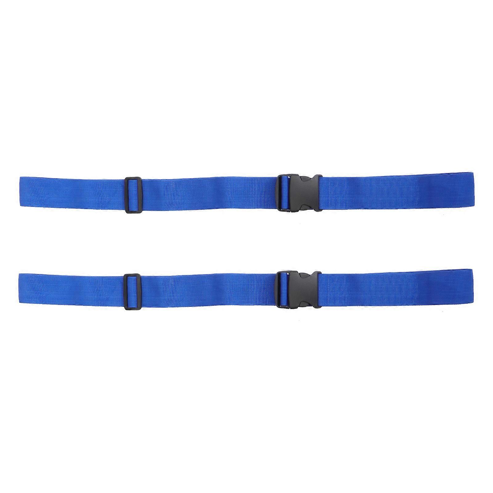 Adjustable Travel Luggage Strap Blue Heavy Duty Cross Shape Prevent Luggage Bursting 2Pcs