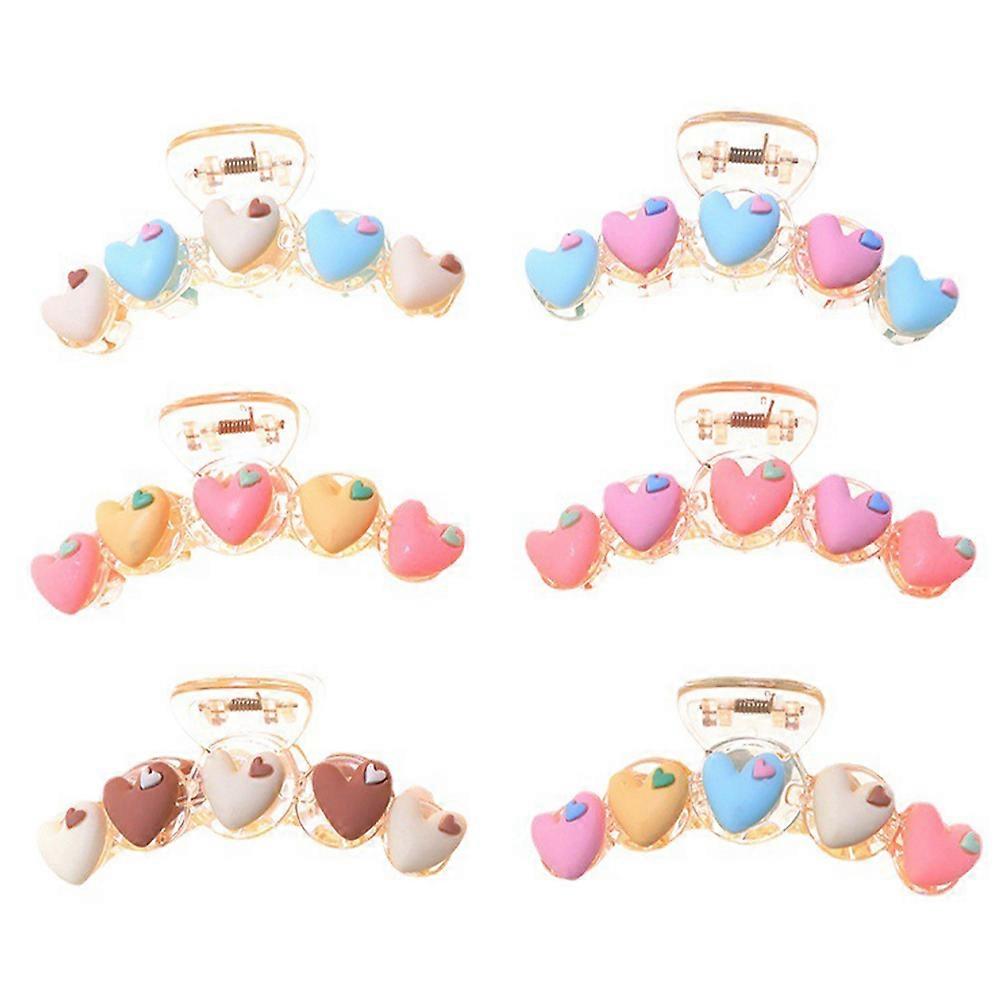 Claw Hair Clips Peach Pink Large Size 11x5.5cm Styling Tool for Parties and Ceremonies 6Pack