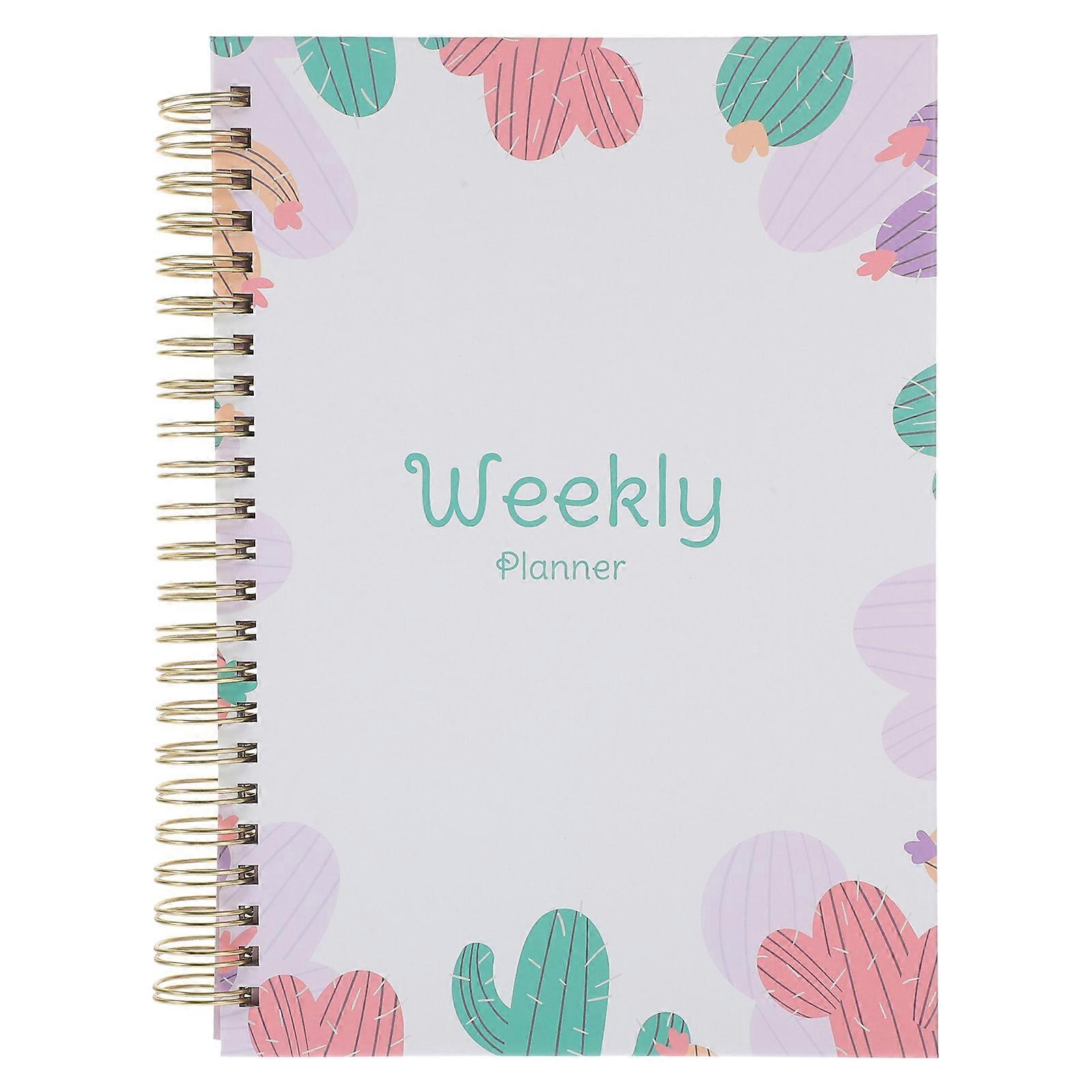 Small Weekly Planner For Study And Travel Rectangular Shape Paper Material Spiral Binding 1Pack
