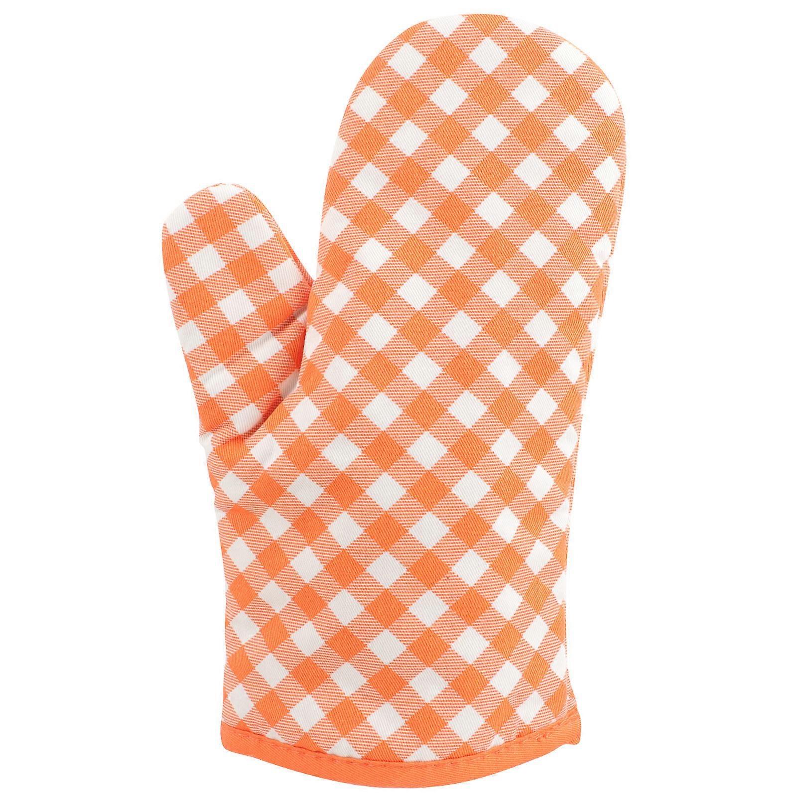 Heat Resistant Oven Mitt Cotton Kitchen Glove Hand Protection For Baking Grilling 1Set