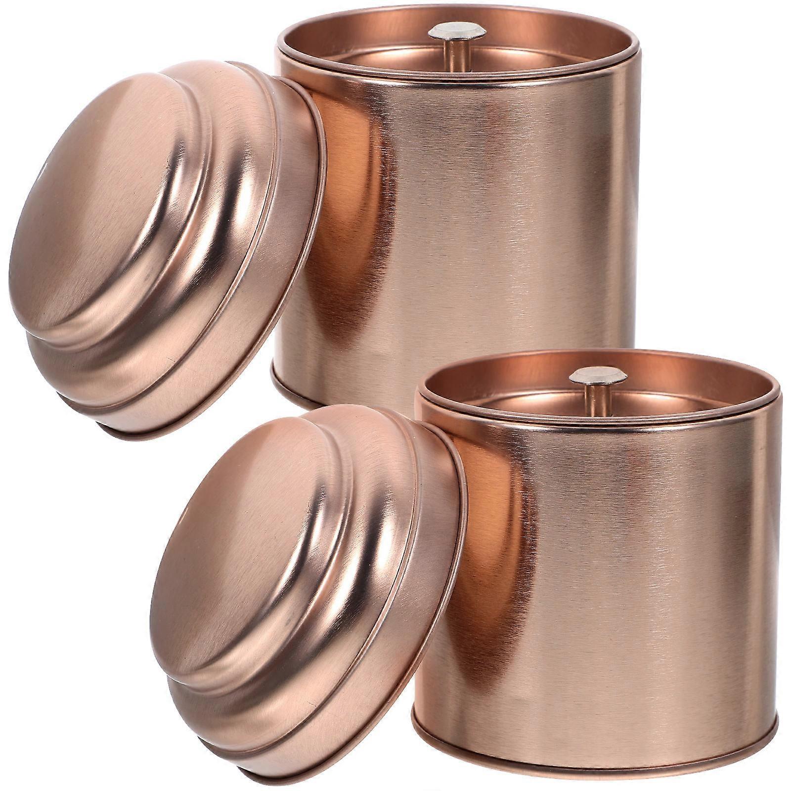 Tea Leaf Jars Tinplate Tea Sealed Jars General Users Moisture Proof Fresh Keeping 2Pcs