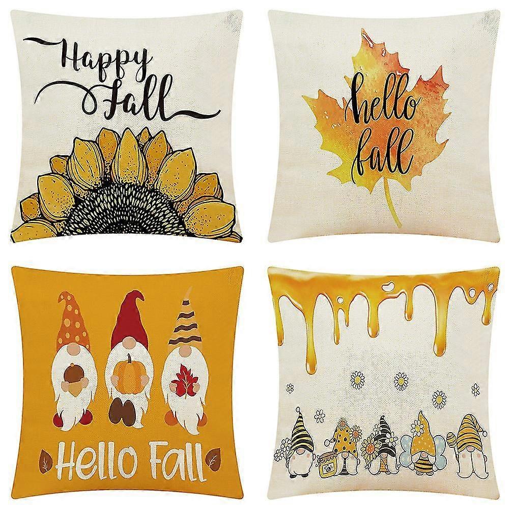 Sunflower Print Autumn Theme Pillowcases