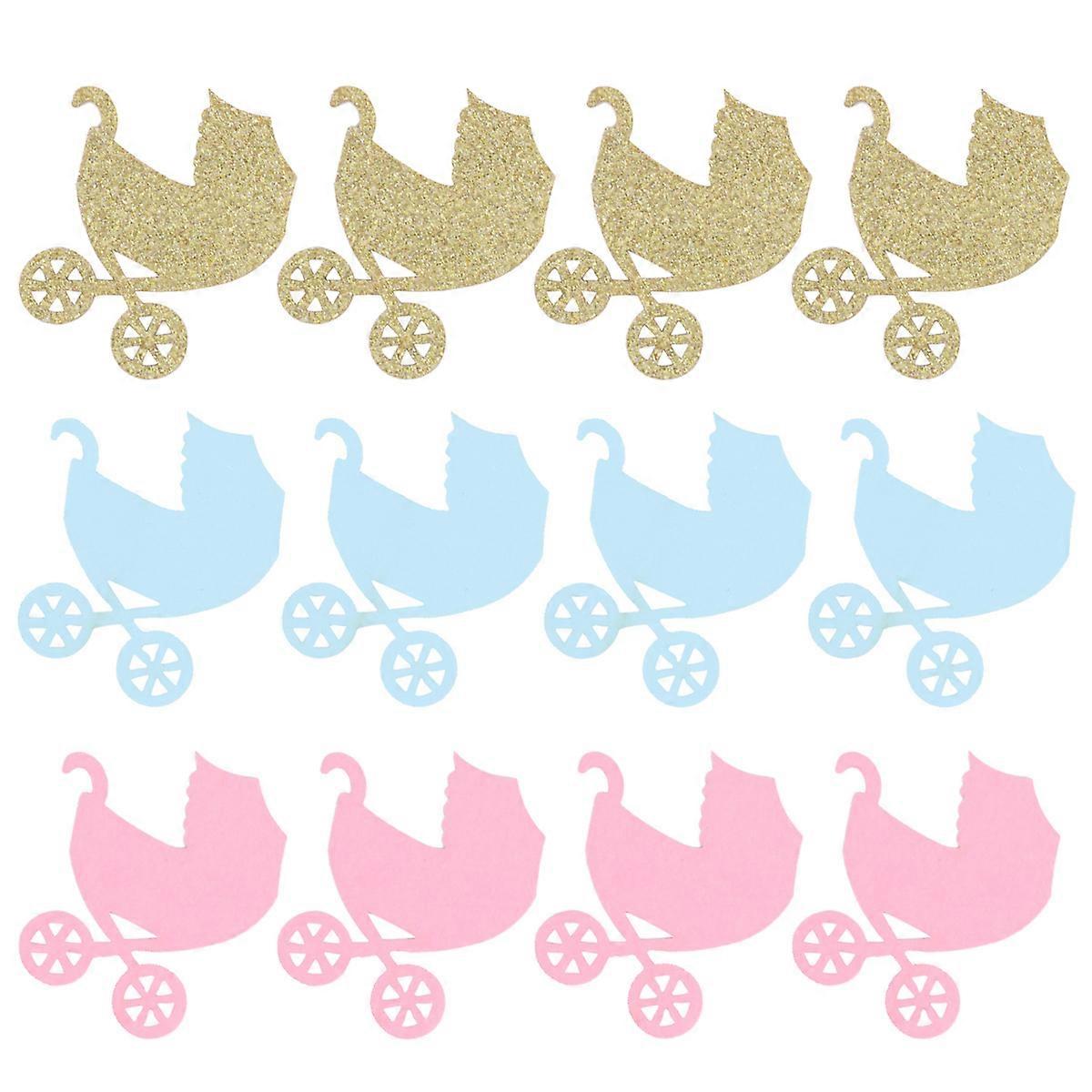 Baby Shower Confetti Decoration Golden Pram Shape 3.7X3cm 100Pcs