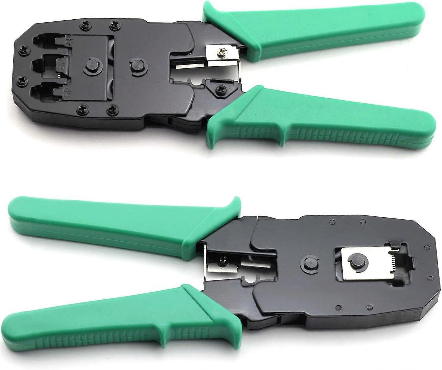 Three-in-one network cable crimping tool, crimping and stripping combination tool