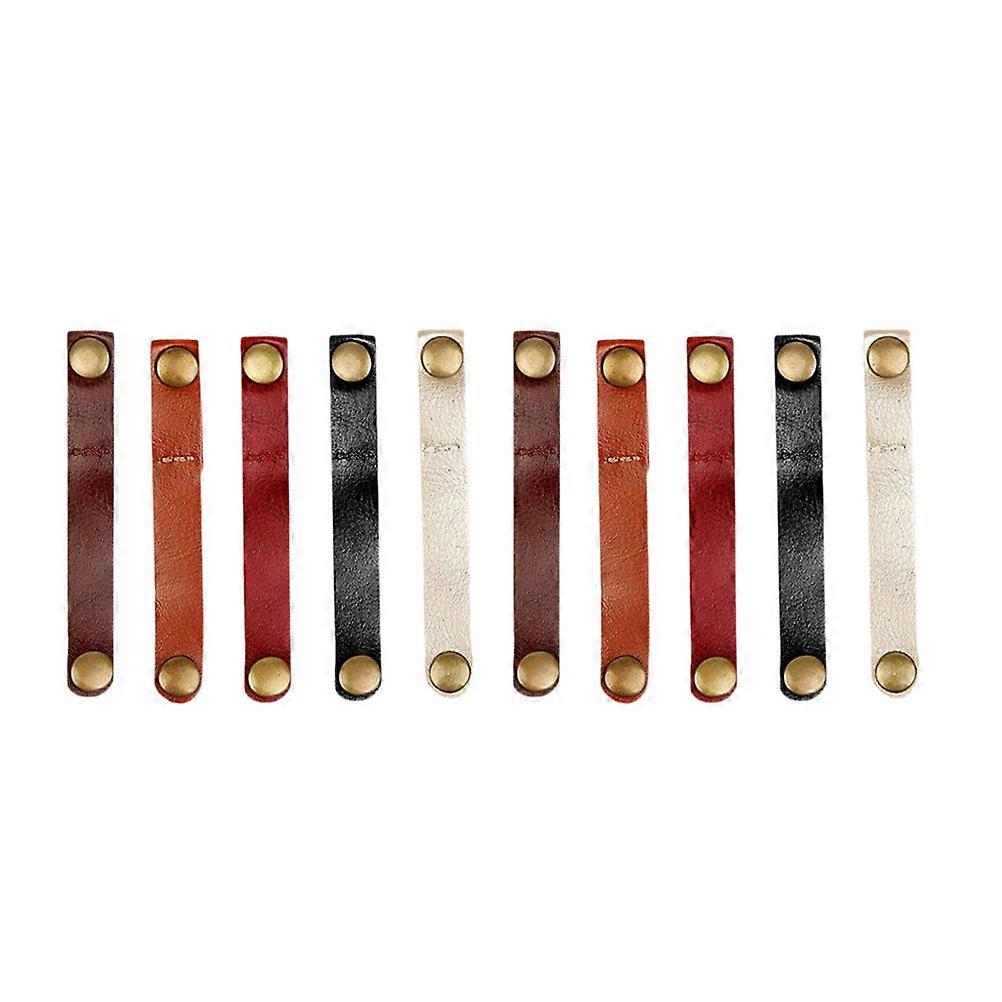 Cable Organiser Leather Cord Clips For Travel Easy Removal 10Pcs