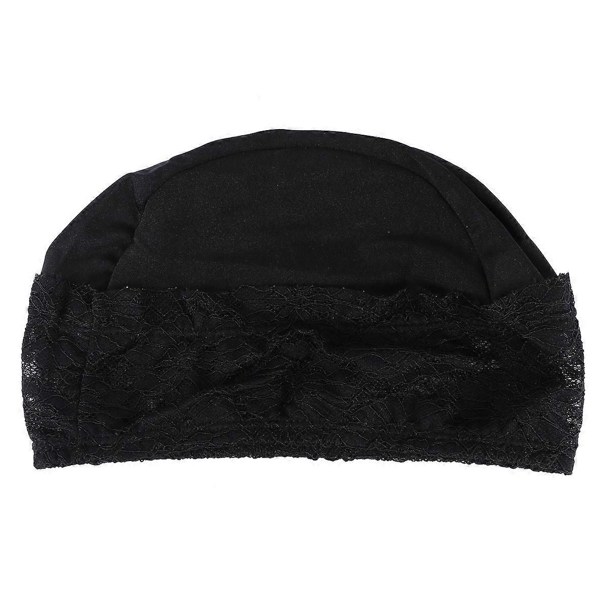 Swim Caps For Women Polyester And Lace Fabric Elasticity Swimming Hat For Beach Fun 1Pack