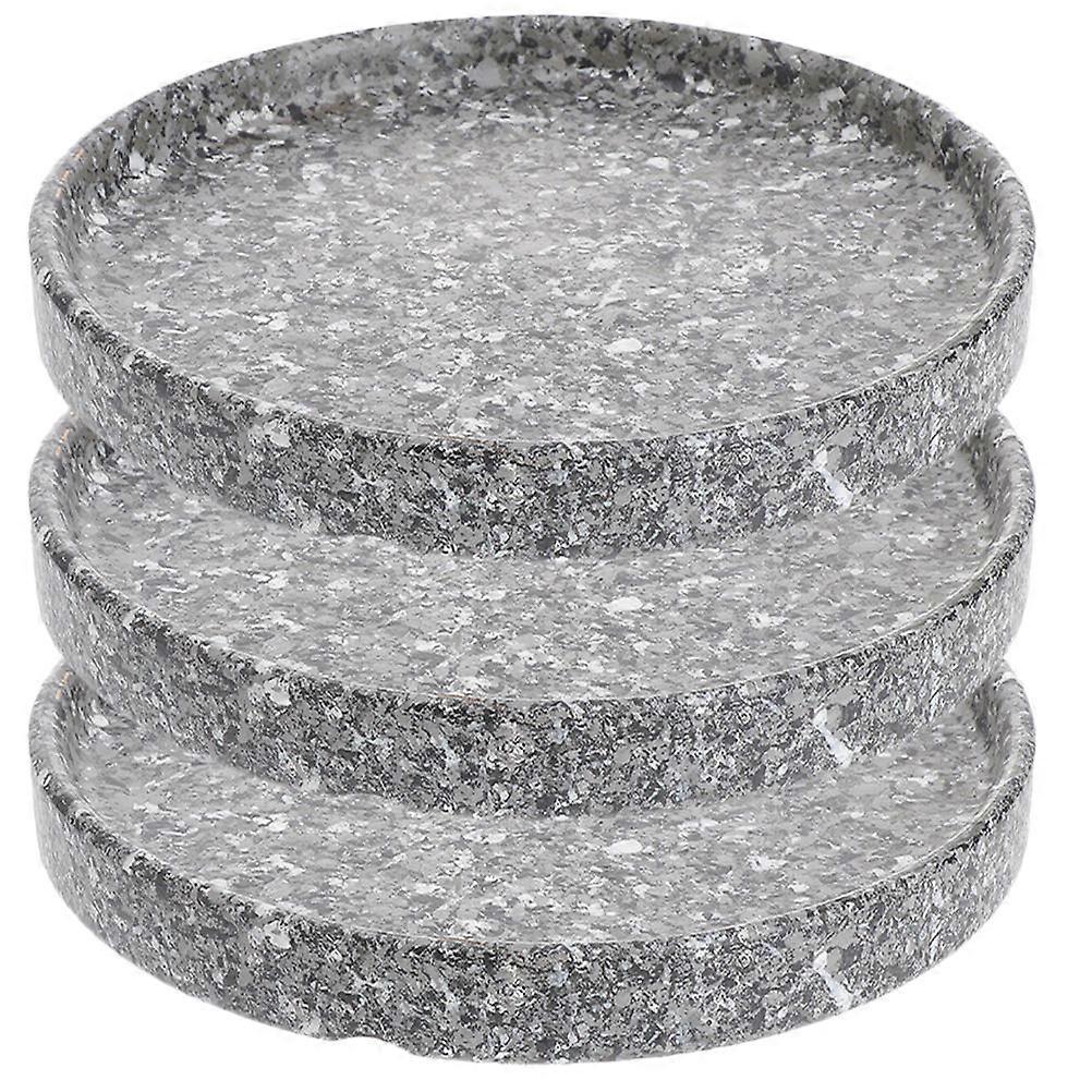 Indoor Planter Base Saucer Round Flower Pot Saucers For Home Decor Grey 11.5X11.5X1.5CM Waterproof 3Pcs