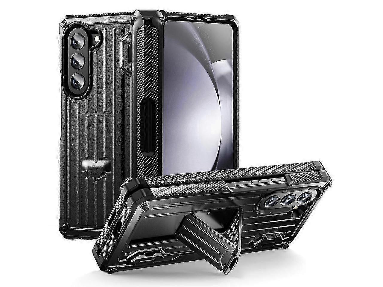 Case for Samsung Galaxy Z Fold 5 5G 2023, Military-Grade Full-Body Shockproof Phone Cover Rugged Bumper Case with Built-in Screen Protector & Kickstan