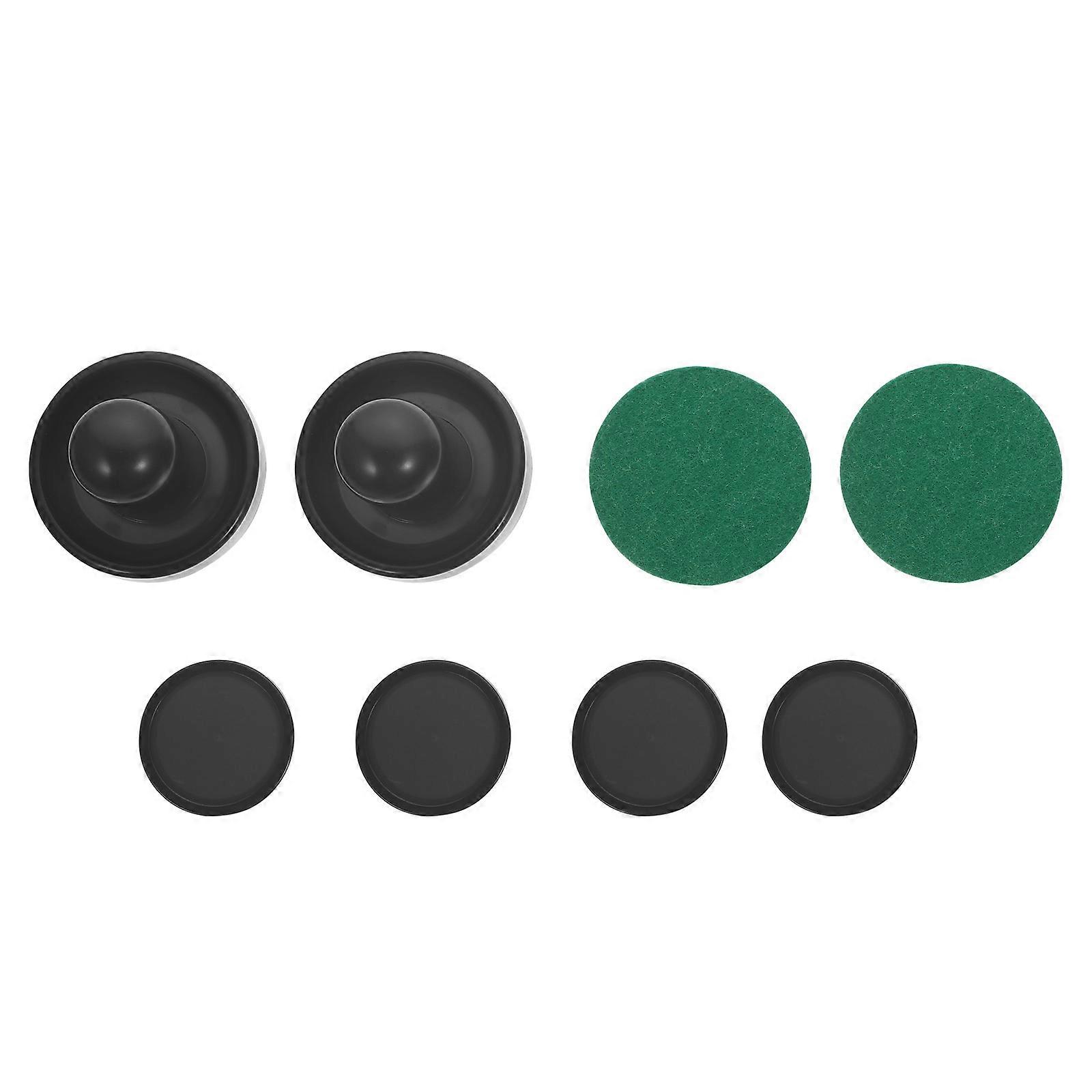 Black Plastic Air Hockey Puck and Pusher Set for Playing with Ergonomical Design Paddles 1 Set