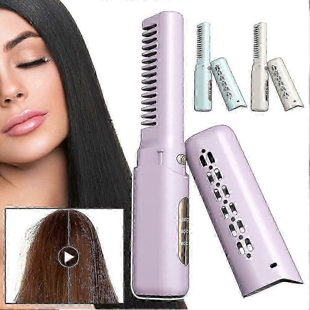 2-in-1 Mini Cordless Hair Straightener & Curler, Travel Curling Iron Straightener Combo, Fast Heating, Suitable for USB-C Rechargeable Devic
