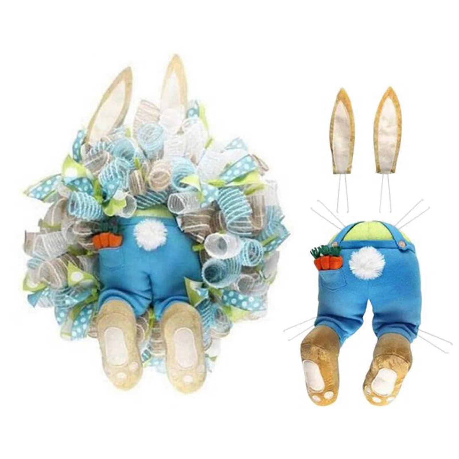 Spring to Summer Blue Easter Cross Wreath with Burlap Bow for Seasonal Decor
